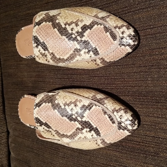 NWOT Madewell Mule un Snake Embossed Leather  Size 7 - Picture 2 of 7